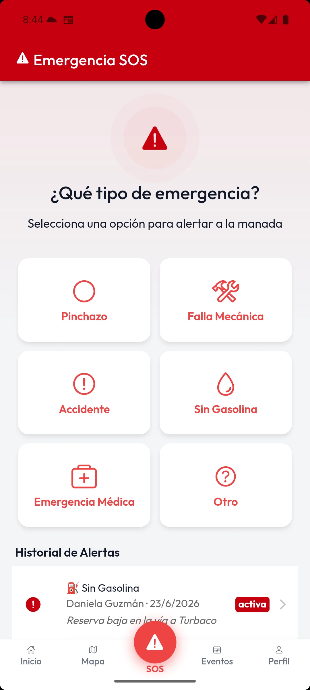 BikerOS App — SOS Emergency